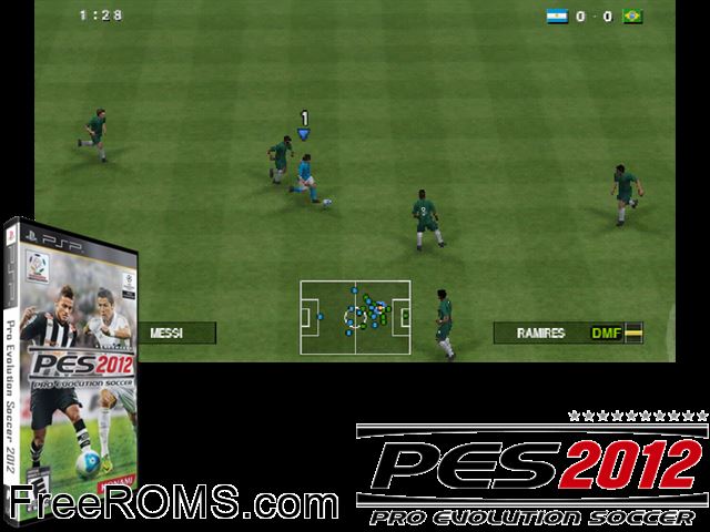 World Soccer Winning Eleven 2012 Canada (M2) PSP game showing 3D box cover and gameplay screenshot