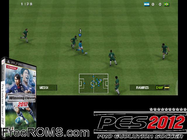 World Soccer Winning Eleven 2012 Japan PSP game showing 3D box cover and gameplay screenshot