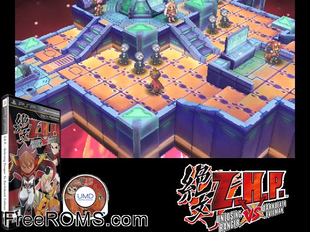Z H P Unlosing Ranger vs Darkdeath Evilman PSP game showing 3D box cover and gameplay screenshot
