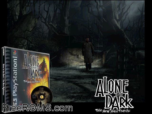 Alone In The Dark - The New Nightmare (Disc 1) PSX game showing 3D box cover and gameplay screenshot