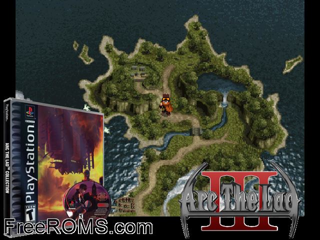 Arc The Lad Collection - Arc The Lad III (Disc 2) PSX game showing 3D box cover and gameplay screenshot
