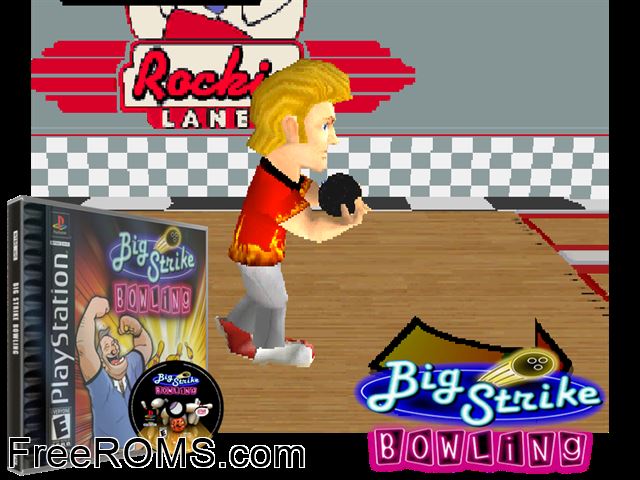 Big Strike Bowling PSX game showing 3D box cover and gameplay screenshot