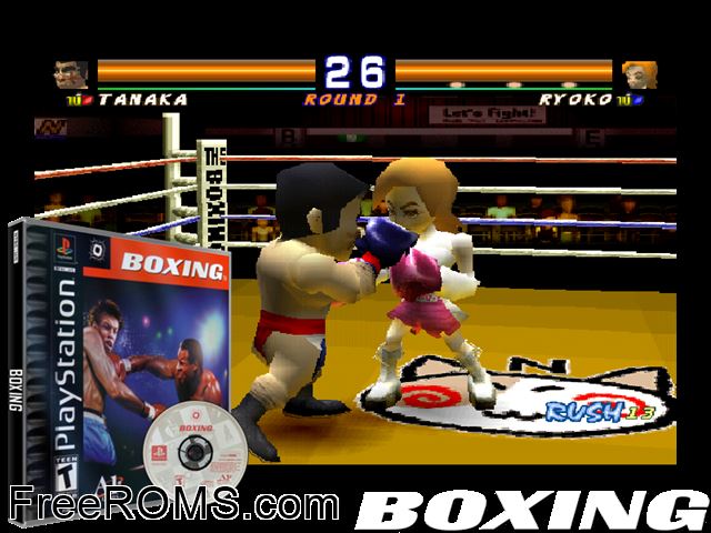 Boxing PSX game showing 3D box cover and gameplay screenshot