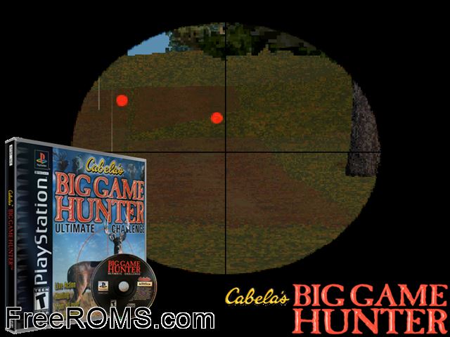 Cabela's Big Game Hunter - Ultimate Challenge PSX game showing 3D box cover and gameplay screenshot