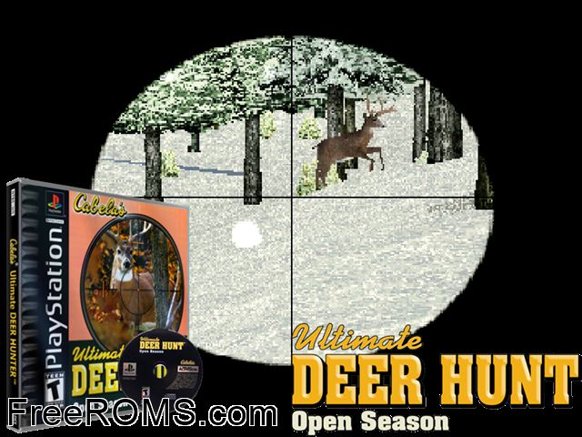 Cabela's Ultimate Deer Hunt PSX game showing 3D box cover and gameplay screenshot