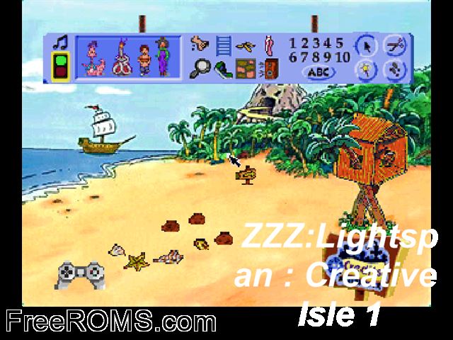 Creative Isle PSX game showing 3D box cover and gameplay screenshot