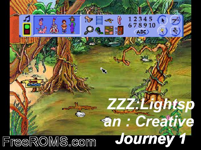 Creative Journey 1 PSX game showing 3D box cover and gameplay screenshot