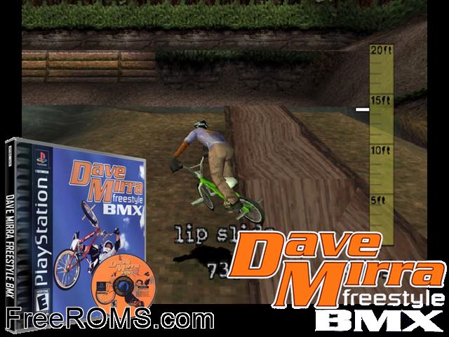 Dave Mirra Freestyle BMX (v1.1) PSX game showing 3D box cover and gameplay screenshot
