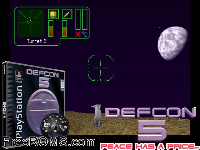 Defcon 5 - Peace Has A Price PSX game showing 3D box cover and gameplay screenshot