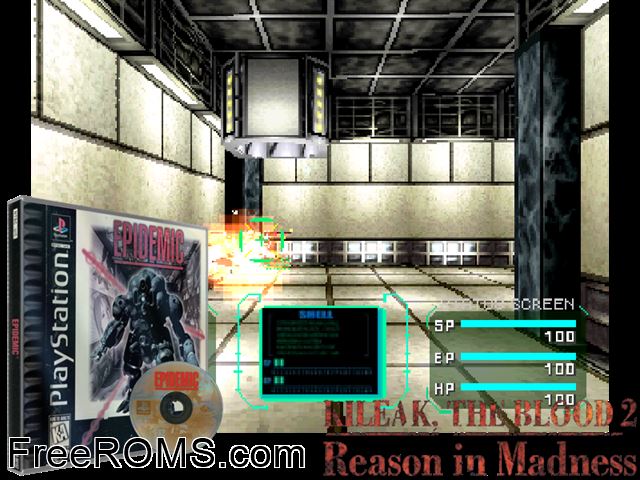 Epidemic PSX game showing 3D box cover and gameplay screenshot