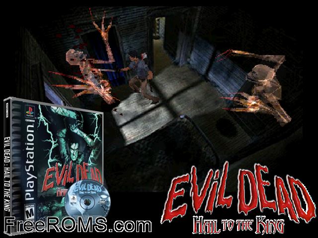 Evil Dead - Hail To The King (Disc 2) PSX game showing 3D box cover and gameplay screenshot