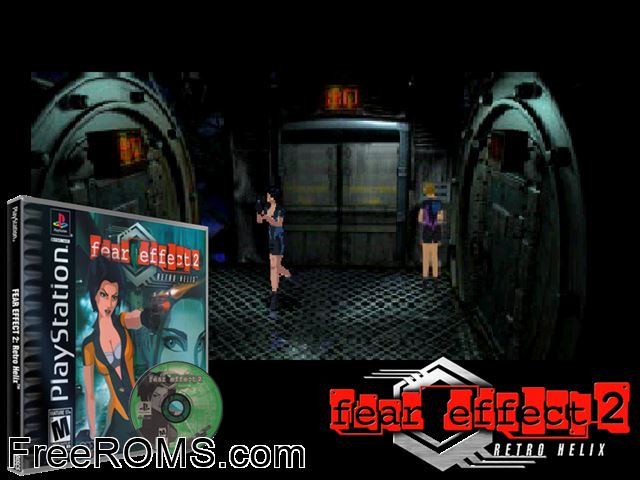 Fear Effect 2 - Retro Helix (Disc 4) PSX game showing 3D box cover and gameplay screenshot