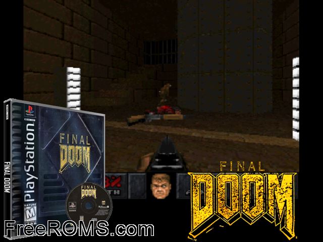Final Doom PSX game showing 3D box cover and gameplay screenshot