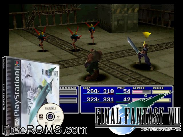 Final Fantasy VII (Disc 2) PSX game showing 3D box cover and gameplay screenshot
