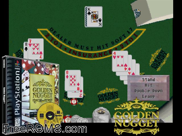 Golden Nugget (Disc 2) PSX game showing 3D box cover and gameplay screenshot