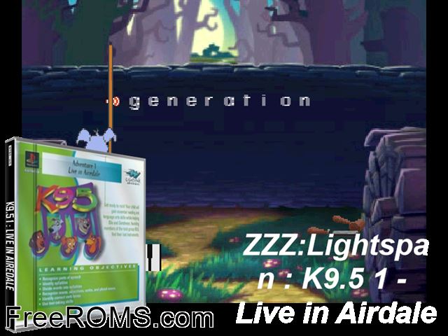 K9.5 1 - Live In Airedale PSX game showing 3D box cover and gameplay screenshot