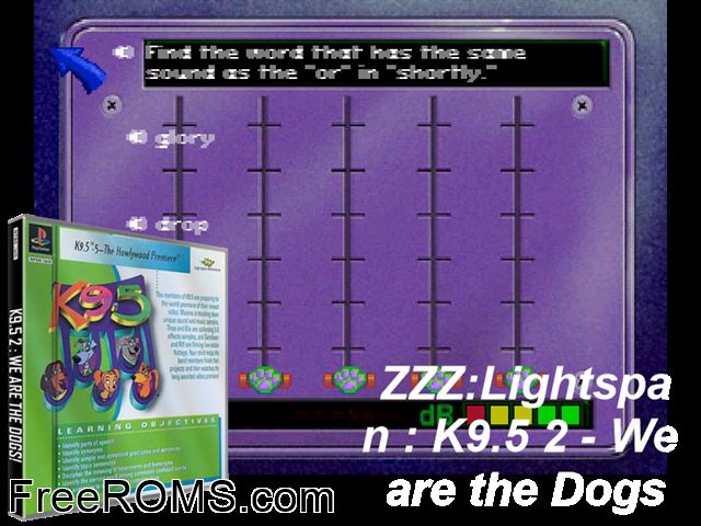 K9.5 2 - We Are The Dogs! PSX game showing 3D box cover and gameplay screenshot