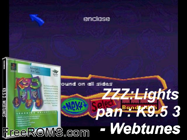 K9.5 3 - Webtunes PSX game showing 3D box cover and gameplay screenshot