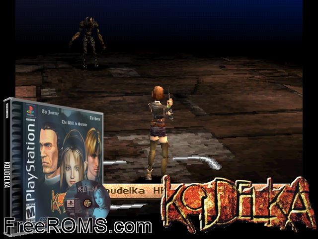 Koudelka (Disc 1) PSX game showing 3D box cover and gameplay screenshot