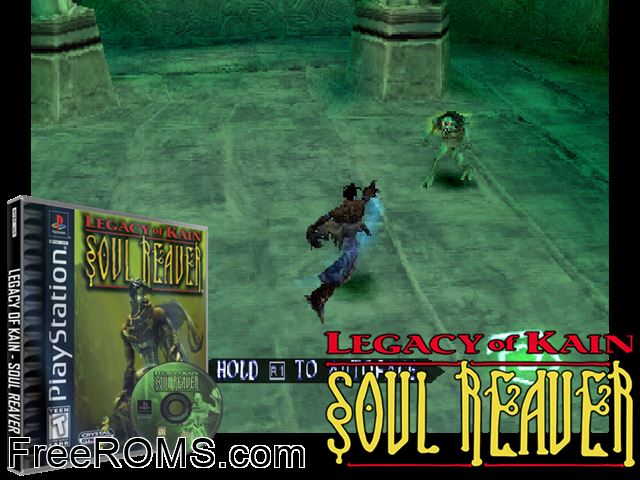 Legacy Of Kain - Soul Reaver PSX game showing 3D box cover and gameplay screenshot