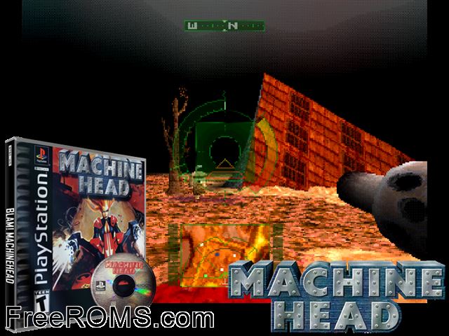 Machine Head PSX game showing 3D box cover and gameplay screenshot