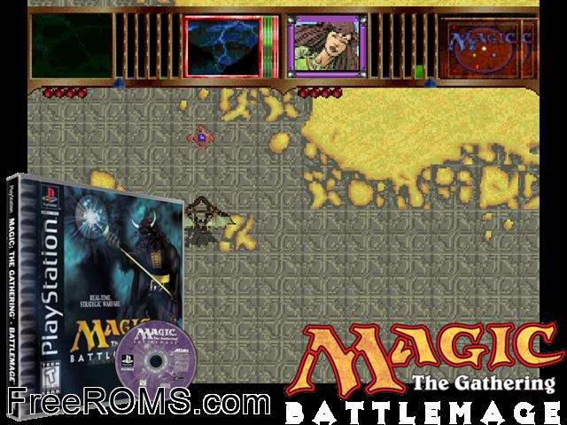 Magic the Gathering - Battlemage PSX game showing 3D box cover and gameplay screenshot