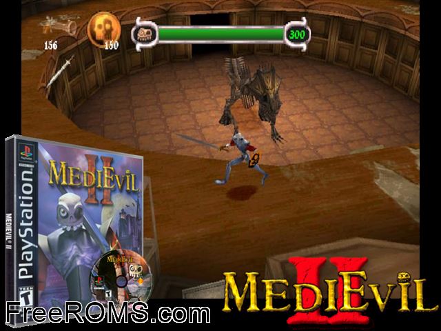 MediEvil II PSX game showing 3D box cover and gameplay screenshot