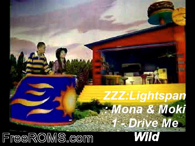 Mona and Moki 1 - Drive Me Wild! PSX game showing 3D box cover and gameplay screenshot