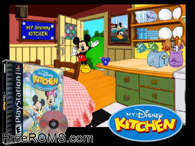 My Disney Kitchen PSX game showing 3D box cover and gameplay screenshot