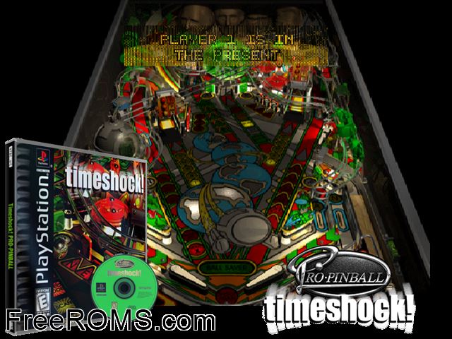 Pro Pinball - Timeshock! PSX game showing 3D box cover and gameplay screenshot