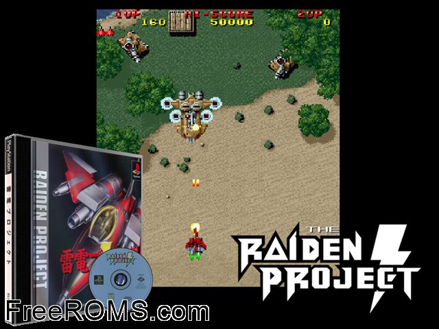 Raiden Project, The PSX game showing 3D box cover and gameplay screenshot