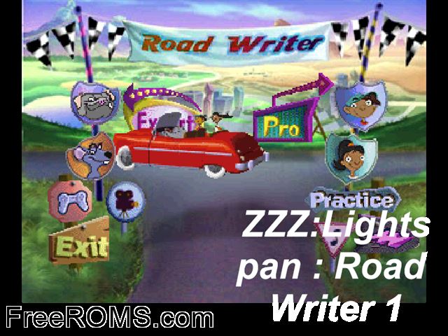 Road Writer PSX game showing 3D box cover and gameplay screenshot