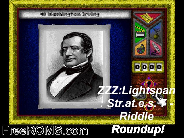 Str.at.e.s. 7 - Riddle Roundup! PSX game showing 3D box cover and gameplay screenshot
