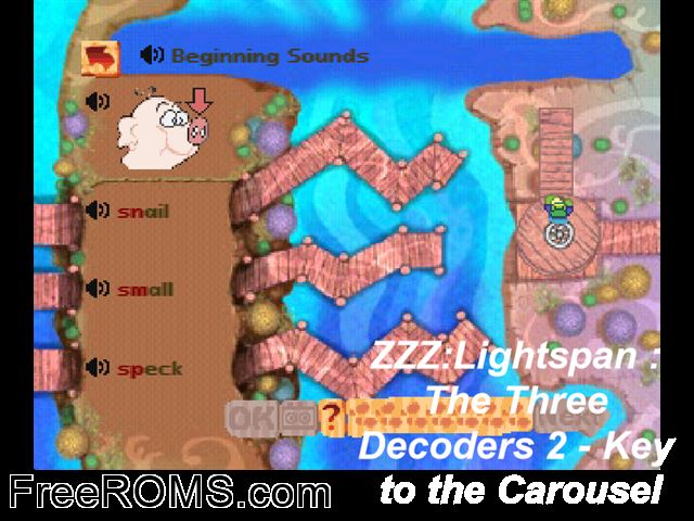 Three Decoders 2, The - Key To The Carousel PSX game showing 3D box cover and gameplay screenshot