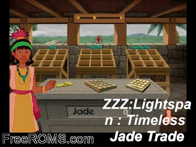 Timeless Jade Trade PSX game showing 3D box cover and gameplay screenshot