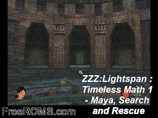 Timeless Math 1 - Maya, Search And Rescue PSX game showing 3D box cover and gameplay screenshot