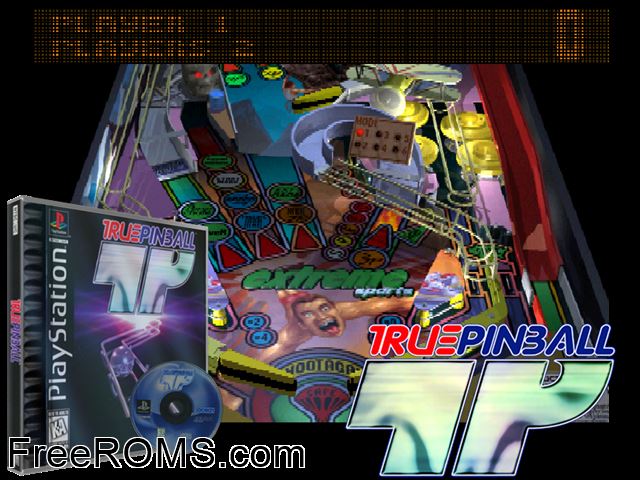 True Pinball PSX game showing 3D box cover and gameplay screenshot