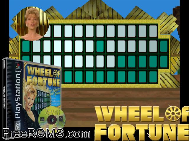 Wheel Of Fortune PSX game showing 3D box cover and gameplay screenshot