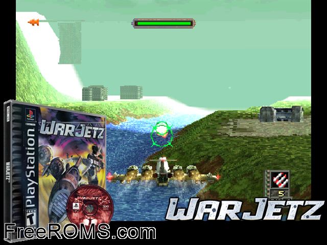 World Destruction League - War Jetz PSX game showing 3D box cover and gameplay screenshot