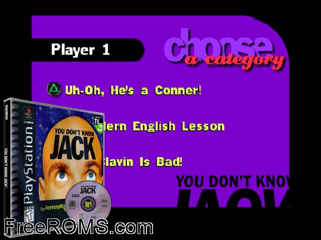 You Dont Know Jack (Disc 2) PSX game showing 3D box cover and gameplay screenshot
