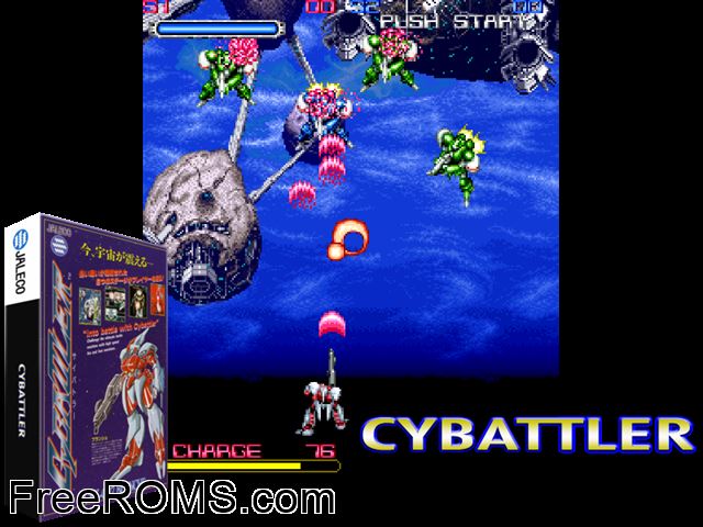 Cybattler Raine game showing 3D box cover and gameplay screenshot