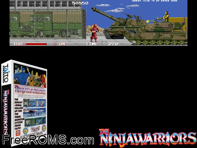 Ninja Warriors Raine game showing 3D box cover and gameplay screenshot