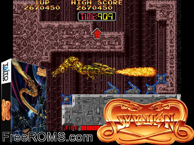 Syvalion Raine game showing 3D box cover and gameplay screenshot