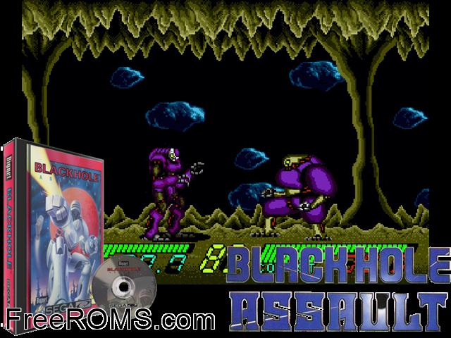 Black Hole Assault Sega CD game showing 3D box cover and gameplay screenshot