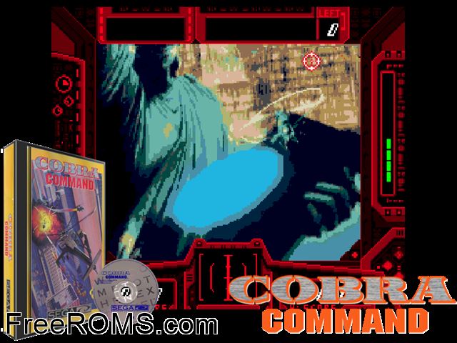 Cobra Command Sega CD game showing 3D box cover and gameplay screenshot