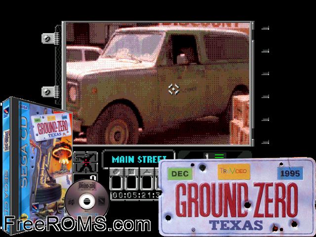 Ground Zero Texas Disk 2 Sega CD game showing 3D box cover and gameplay screenshot