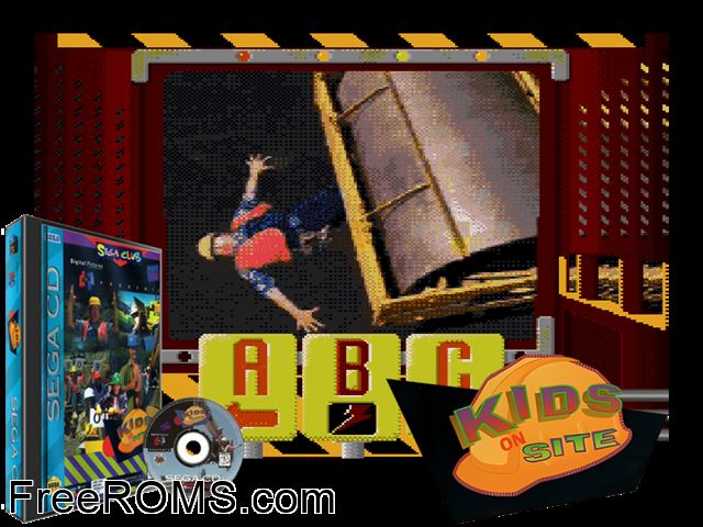 Kids on Site Sega CD game showing 3D box cover and gameplay screenshot