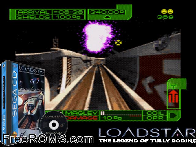 Loadstar Sega CD game showing 3D box cover and gameplay screenshot