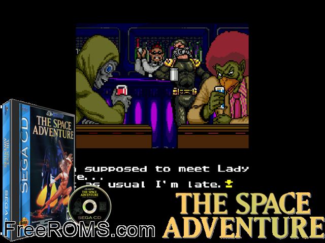 Space Adventure Cobra Sega CD game showing 3D box cover and gameplay screenshot