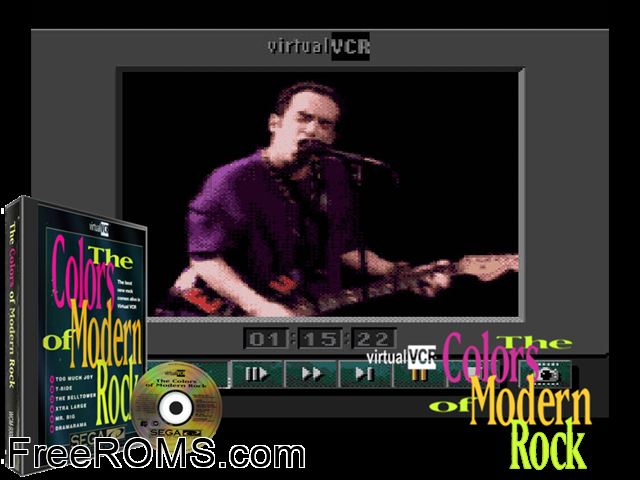 Virtual VCR - the Colors of Modern Rock Sega CD game showing 3D box cover and gameplay screenshot